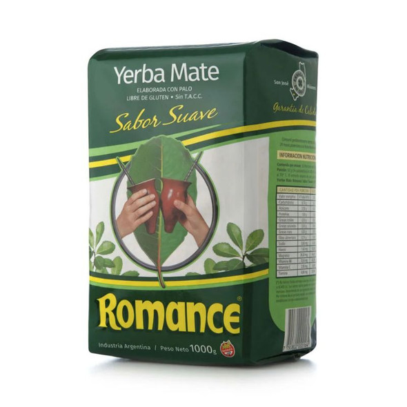 Romance Suave Yerba Mate Elaborada con Palo Soft Yerba Mate with Stems from Misiones, Argentina, 1 Kg / 2.2 lb bag