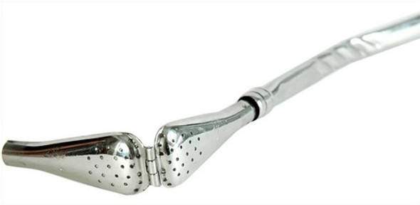 Romanesi Bombilla Con Bisagra Engraved 18/8 Stainless Steel Straight, 180 mm / 7.08"