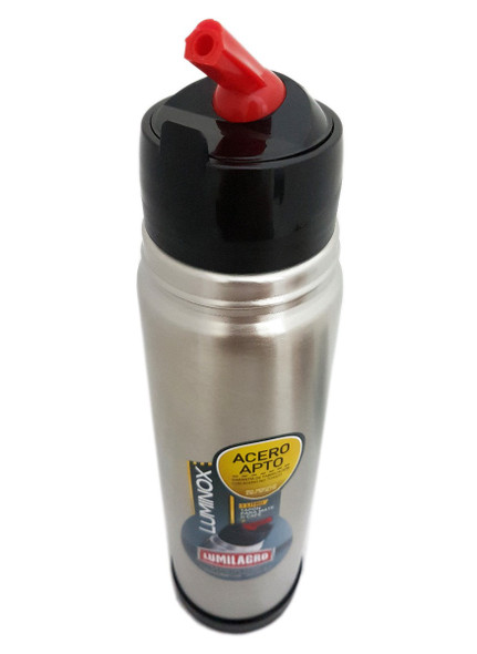 Lumilagro Stainless Steel Thermos Vacuum Bottle with Pouring Beak for Mate Termo Pico Vertedor Cebador, 1 L / 33.8 oz