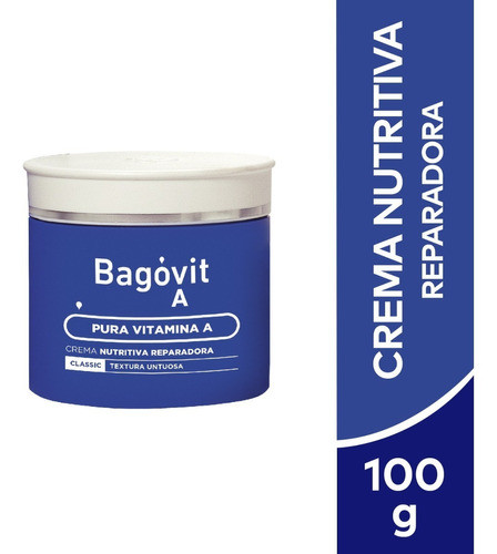 Bagóvit A Classic Crema Hidratante Hipoalergénica Hypoallergenic & Nutritive Body Cream - Natural Cell Regeneration Cream - Gluten Free, 100 g / 3.5 oz