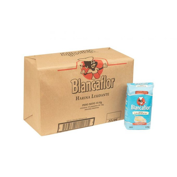 Blancaflor Self-Rising Leavening Wheat Flour Harina with Vitamins Ready to Use Wholesale Bulk Box, 1 kg / 2.2 lb (15 count per box)