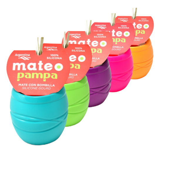 Silicone Pampa Mate Gourd Unique Design with Bombilla Included - Dishwasher Safe, Easy To Empty by Silicosas (Various Colors Avilable)