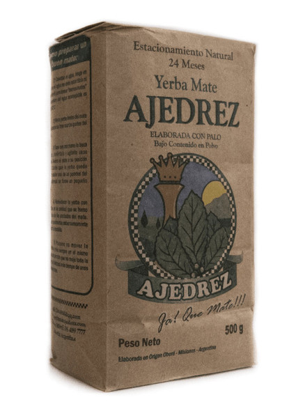 Ajedrez Yerba Mate Con Palo Low Dust Natural 24 Month Aging, 500 g / 1.1 lb