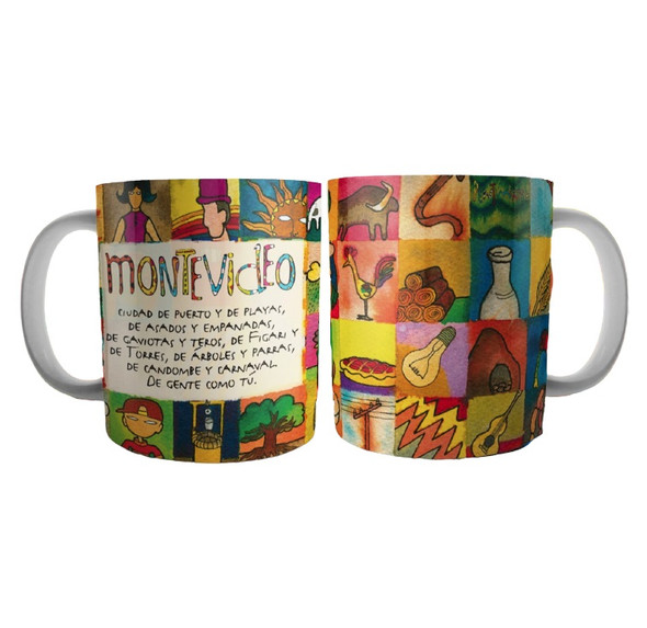 Taza Íconos Montevideo Coffee Mug Tea Cup Montevideo Icons Design - Ceramic Cup Printed On Both Sides