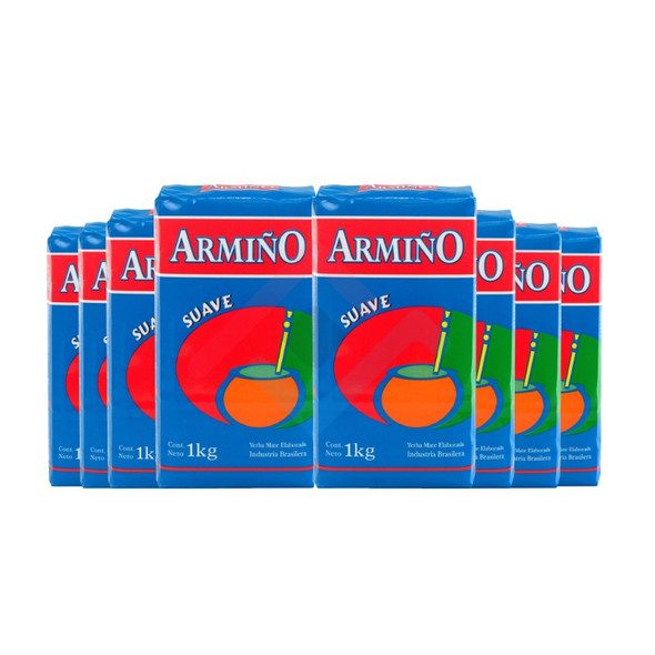 Armiño Yerba Mate Suave from Uruguay, 1 kg / 2.2 lb (pack of 8)