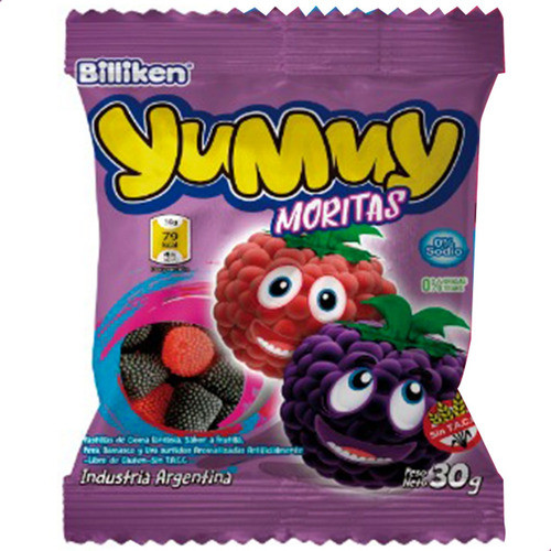 Yummy Moritas Blackberry & Raspberry Flavored Candies Gummies, 30 g / 1.05 oz (box of 12)