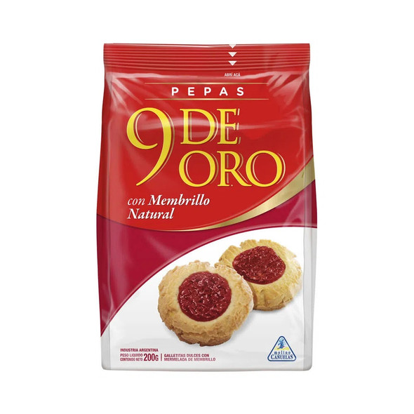 Pepas Membrillo 9 de Oro Quince Jelly "Pepas" Sweet Snack, 200 g / 7.05 oz