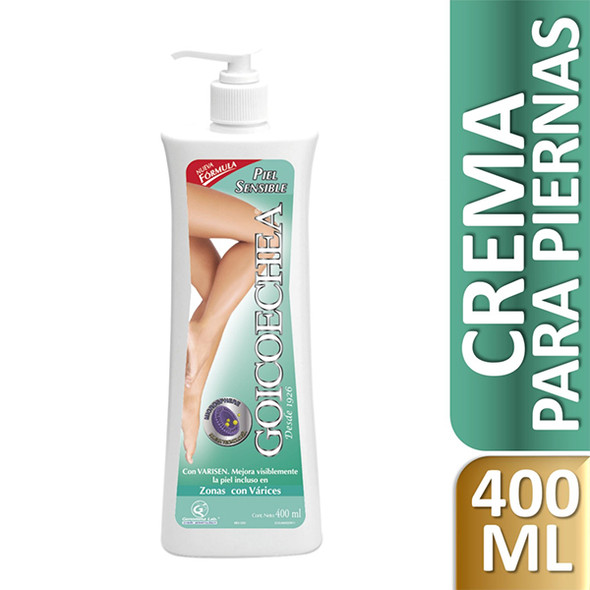 Goicoechea Piel Sensible Sensitive Skin Lotion Cream for Legs with Cucumber & Chamomile Zonas Con Várices, 400 ml / 13.5 fl oz