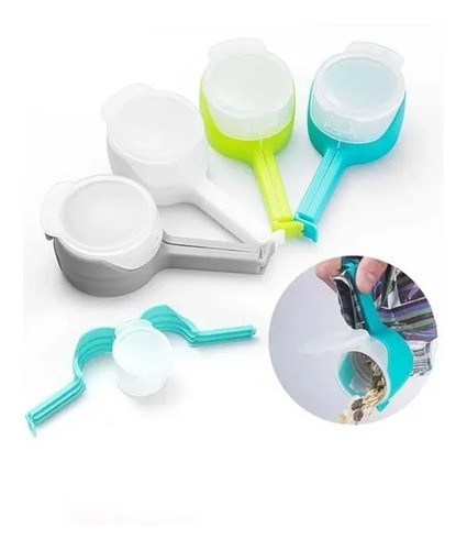 Broche Yerbero Bag Clips for Yerba and Food with Pour Spouts Con Pico Vertedor