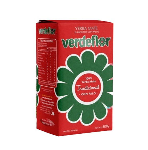 Verdeflor Yerba Mate Con Palo 100% Traditional Yerba Mate, 500 g / 1.1 lb 