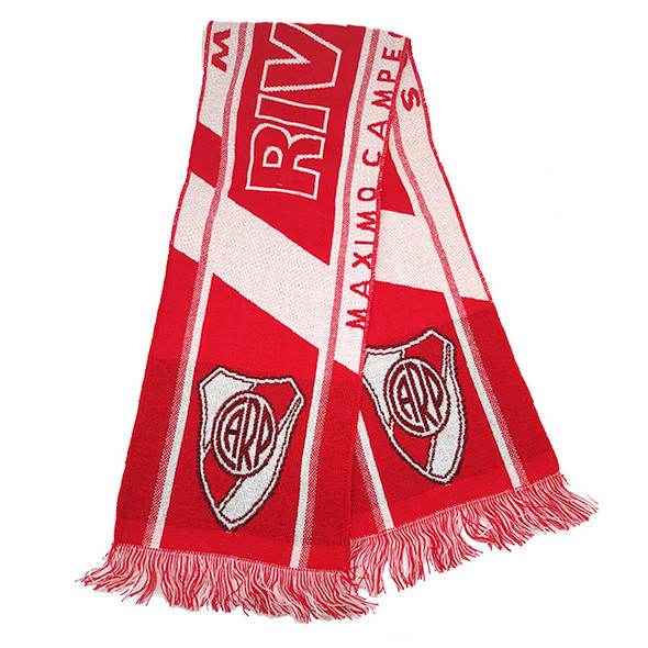 Bufanda River Plate Official License White & Red Soft Scarf  C.A.R.P Design, 140 cm x 21 cm / 55.1" x 8.3"