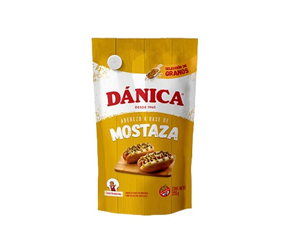 Dánica Mostaza Classic Yellow Mustard in Pouch, 220 g / 7.8 oz 