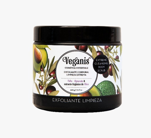 Veganis Exfoliante Limpieza Corporal Vegan Body Scrub Deep Extreme Cleansing Body Exfoliator Avocado & Organic Olive Extract, 500 g / 17.6 fl oz