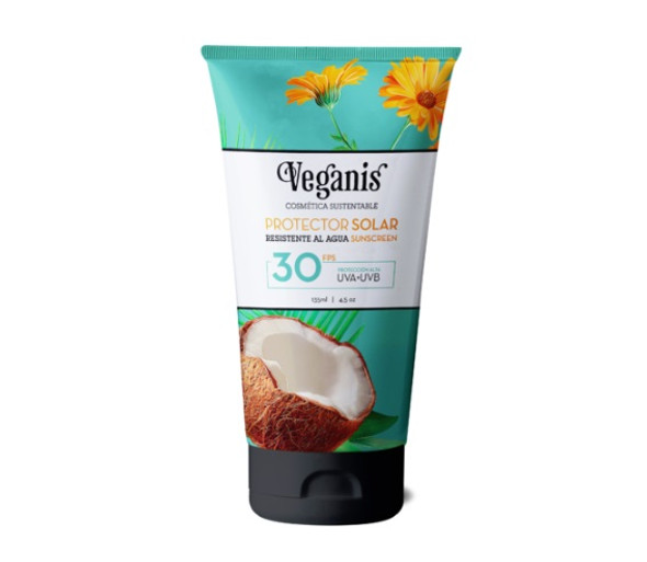 Veganis Protector Solar 30 SPF Vegan Sunscreen Water Resistant Broad Spectrum UVA + UVB Perfect for Tattoo Protection , 133 ml / 4.5 fl oz