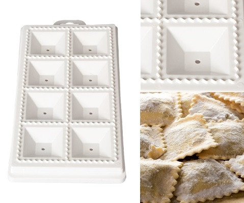 Ravioli Maker Molde Para Raviolones Manual Ravioloni Maker Plastic Ravioli Cutter Mold , 6 cm x 6 cm / 2.4" x 2.4" each ravioli (8 squares)