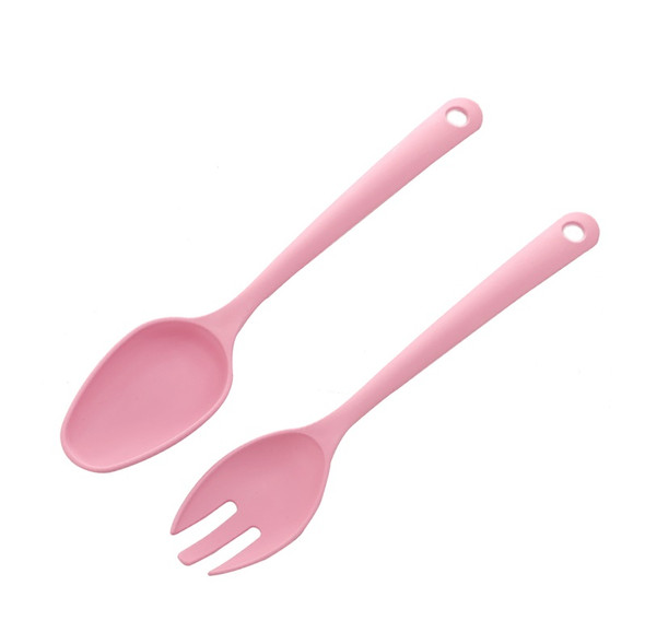Cubiertos Para Ensalada Sturdy Plastic Serving Utensils Set of Salad Utensils Spoon & Fork (2 pcs)