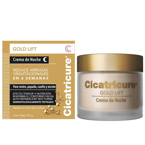 Cicatricure Gold Lift Noche Facial Night Cream Anti Gravitational Wrinkles, 50 g / 1.8 oz 
