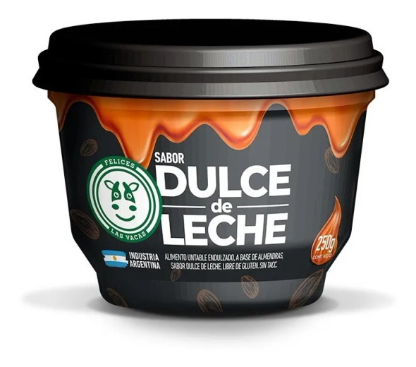 Felices Las Vacas Dulce de Leche de Almendras Almond Spreadable Dulce de Leche Caramel - Gluten Free & Kosher, 250 g / 8.8 oz