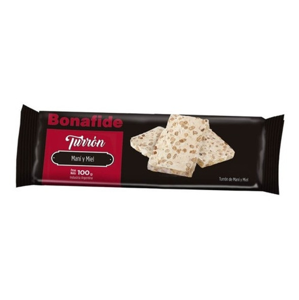 Bonafide Turrón Maní Con Miel Peanut Nougat with Honey Classic Nougat - Gluten Free, 100 g / 3.5 oz