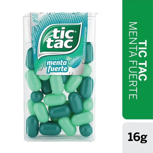 Tic Tac Pastillas Menta Fuerte Fresh Breath Mints Strong Mint Flavor Candies, 16 g / 0.56 oz ea (12 count)