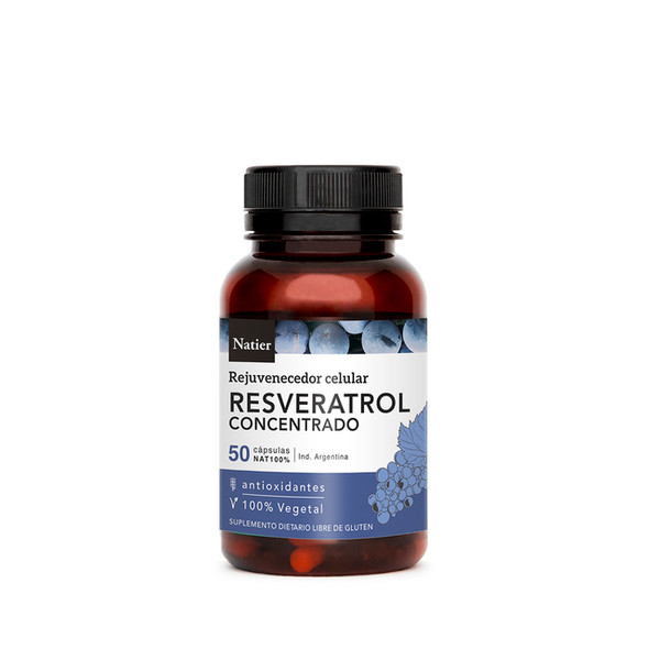 Natier Resveratrol Concentrado Dietary Supplement Antioxidant & Anti-Aging Supplement, 0.4 g per unit (50 count)
