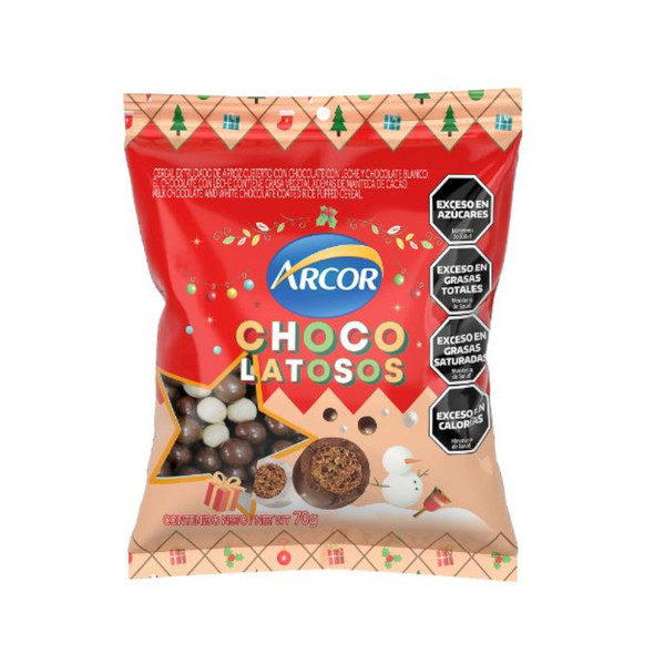 Arcor Chocolatosos Crunchy Cereal Balls with Milk Chocolate & White Chocolate Coating, 70 g / 2.5 oz 