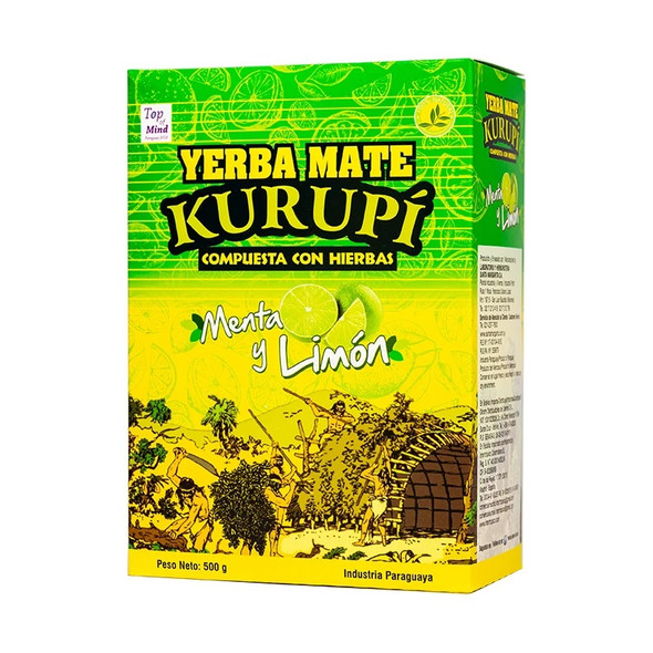 Kurupí Yerba Mate Menta y Limón Yerba Mate with Herbs Lemon & Mint, 500 g / 1.1 lb