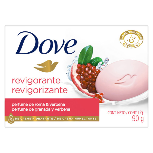 Dove Jabón Go Fresh Soap Bar with Moisturizer Cream Beauty Bar with Granada & Verbena, 90 g / 3.17 oz