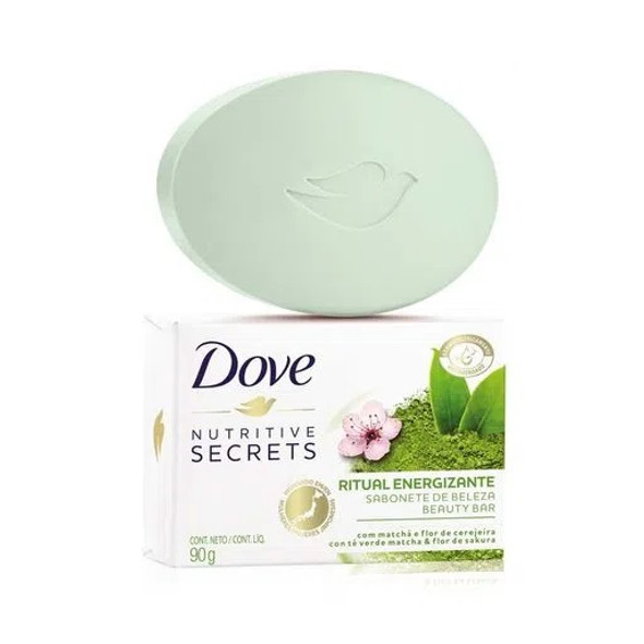 Dove Jabón Nutritive Secrets Soap Bar with Moisturizer Cream Beauty Bar with Matcha & Sakura Flower, 90 g / 3.17 oz