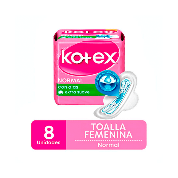 Kotex Toallitas Femeninas Normal Con Alas Antibacterial Soft Feminine Wipes, 8 count (pack of 3)