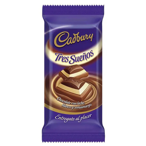 Cadbury Chocolate Bar Tres Sueños Milk Chocolate, Semibitter Chocolate & White Chocolate, 80 g / 2.8 oz (pack of 2)