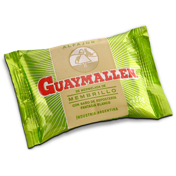 Guaymallen Alfajor White Chocolate with Membrillo Fruta Quince Jelly, 38 g / 1.3 oz (pack of 6)