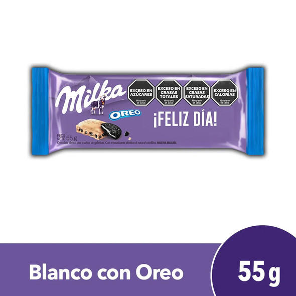 Milka Oreo Chocolate Blanco con Trocitos de Galletitas White Chocolate Bars with Oreo Cookie, 55 g / 1.94 oz (pack of 2)