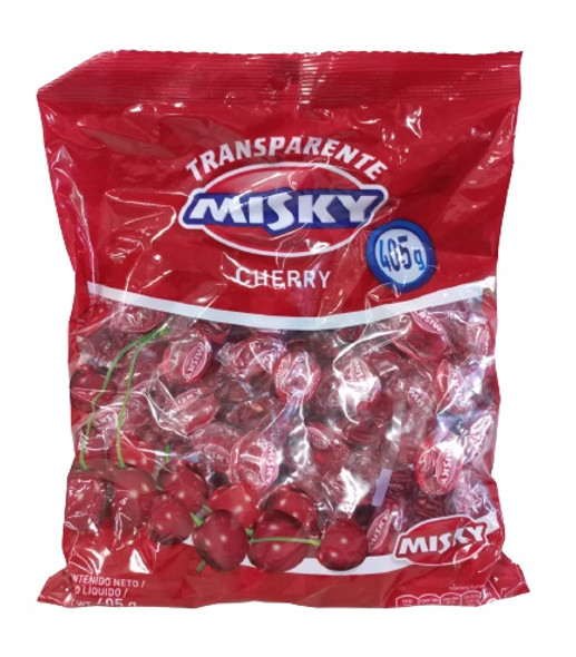 Misky Cherry Transparente Cereza Hard Candy Cherry Flavor, 405 g / 14.28 oz bag