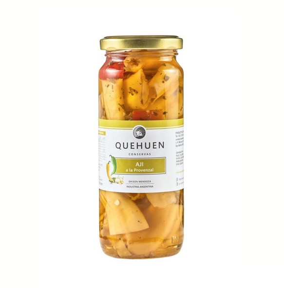 Quehuen Ají A La Provenzal Pickled Chili with Provencal Peppers with Garlic In Oil, 330 g / 11.6 oz jar