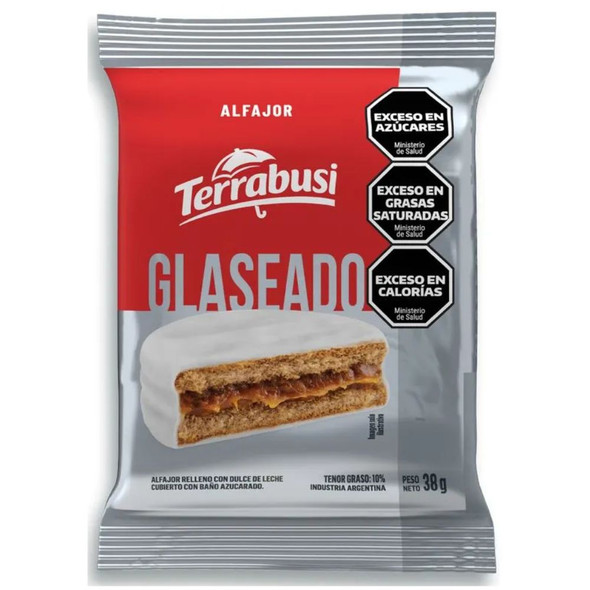 Terrabusi Alfajores Sugar Frosting Filled with Dulce de Leche, Glaseado Relleno con Dulce de Leche, 38 g / 1.34 oz (pack of 6)
