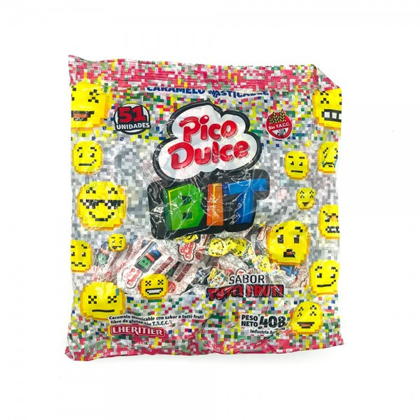 Pico Dulce Tutti-Frutti Caramelos Masticables Soft Chewy Candies Tutti-Frutti Flavor - Gluten Free, 408 g / 14.1 oz