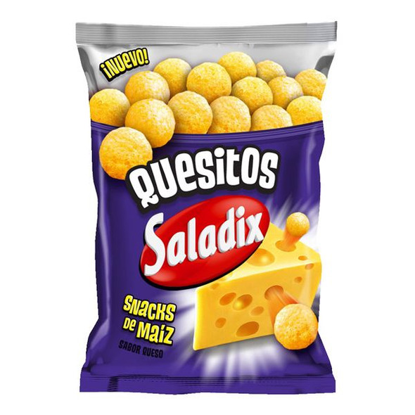 Saladix Quesitos Snack De Maíz Corn Balls Snack Cheese Flavor, 70 g / 2.5 oz bag