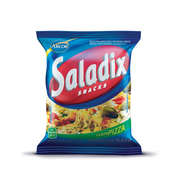 Saladix Pizza Cheese Snacks, Baked Not Fried, 30 g / 1.05 oz pouch (pack of 6)