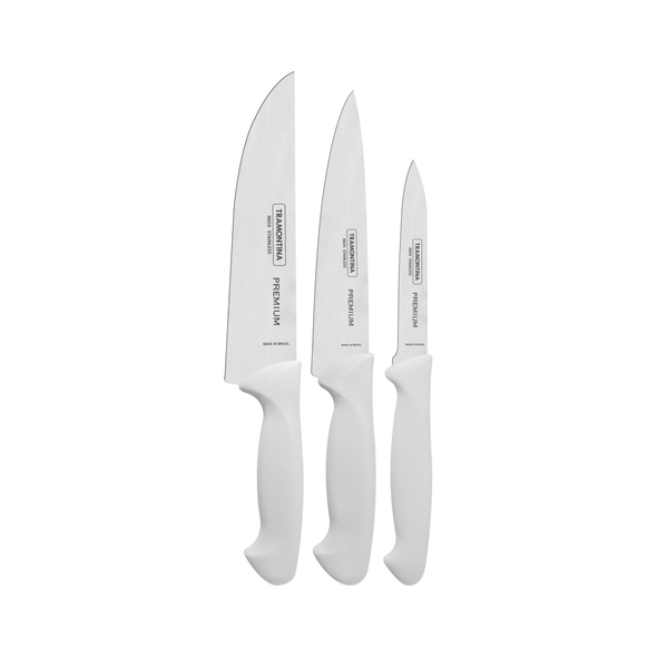 Tramontina Premium Juego de Cuchillos Stainless Steel Knife Set with Polypropylene Handles (3 pc)