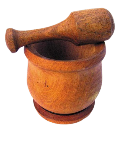 Mortero Chico Lustrado de Madera Gourmet Wooden Mortar & Pestle Wooden Spice Grinder - Ideal for Spices, Herbs, Coffee Beans & Seeds, 3.1" x 3.9"