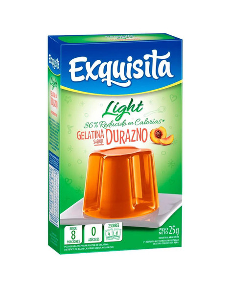 Exquisita Durazno Gelatina Sin azucares 40 g / 1.41 oz (pack of 3)