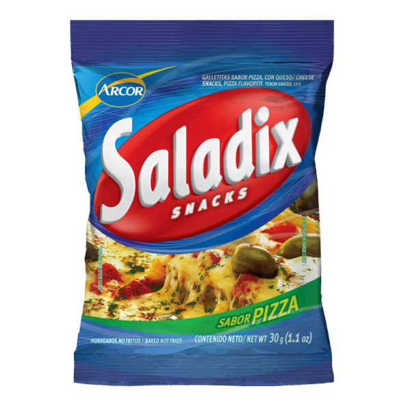 Saladix Pizza Cheese Snacks, Baked Not Fried, 30 g / 1.05 oz pouch