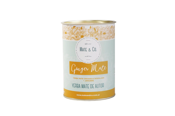 Mate & Co Lata Ginger Mate Organic Yerba Mate Blend Premium with Ginger - Despalada No Stems, 250 g / 8.8 oz