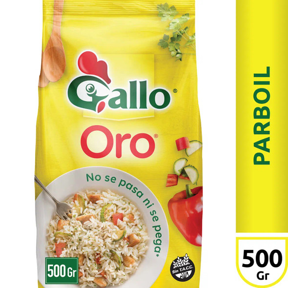 Gallo Oro Arroz No Se Pasa Ni Se Pega Classic Parboiled Rice Long Grain, 500 g / 1.10 lb 