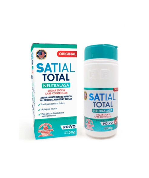 Satial Total Food Carb Controller Powder Dietary Supplement With Soy Protein & White Bean Extract Carb Blocker, 50 g / 1.76 oz