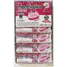 Menthoplus 2 Ácidos Frío Cereza, Cold Acids Cherry Lyptus Hard Candy , 27.2 g / 0.95 oz ea (box of 12)