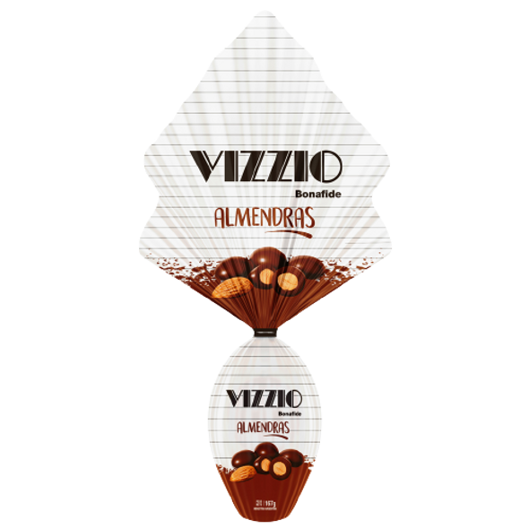 Vizzio Huevo de Pascua Milk Chocolate Easter Egg with Chocolate Covered Almonds Inside by Bonafide, 167 g / 5.89 oz