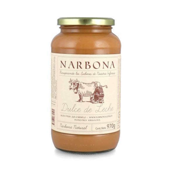 Narbona Dulce de Leche Sin Conservantes, Aditivos ni Colorantes, No Preservatives Or Additives, Gluten Free Caramel From Uruguay, 970 g / 34.21 oz