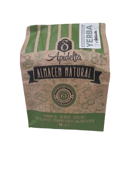 Apidelta Yerba Mate Antiacida Con Palo Libre de Gluten, Apidelta Anti Acid Low Dust Content With Stems Yerba Mate, 1 Kg / 2.20 lb